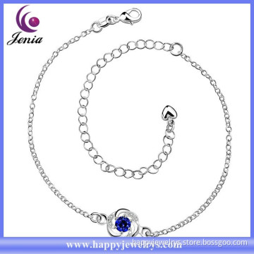 New model design cheap anklet 925 silver plated wholesale price fancy anklet (CA035-D)